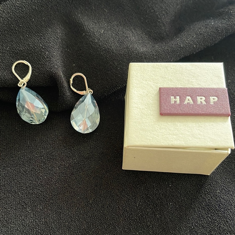 Harp crystal blue earring